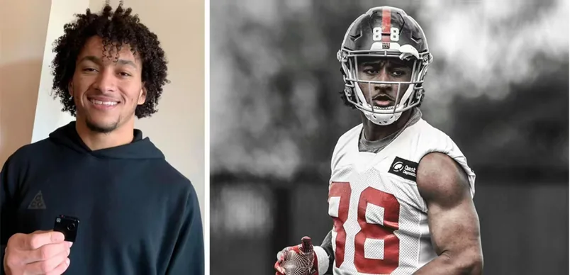 NFL Jacksonville Jaguars player Evan Engram holding the Mokacam Snap action camera