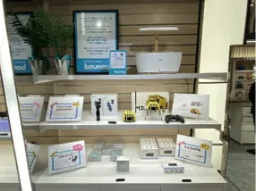 Crowdfunding products on the shelves of the bouncy Store in Tokyo