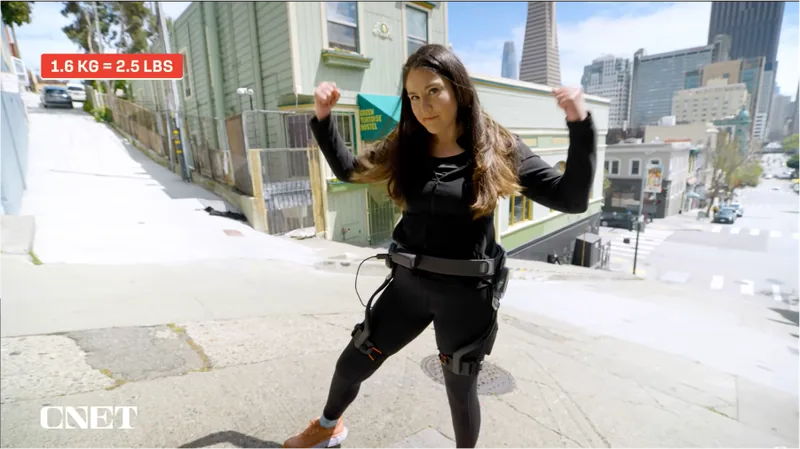 CNET reviewing a powered exoskeleton