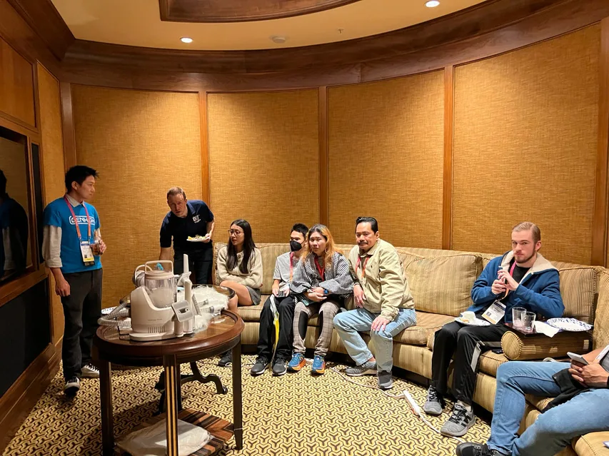 Client products on display in the influencer lounge at CES
