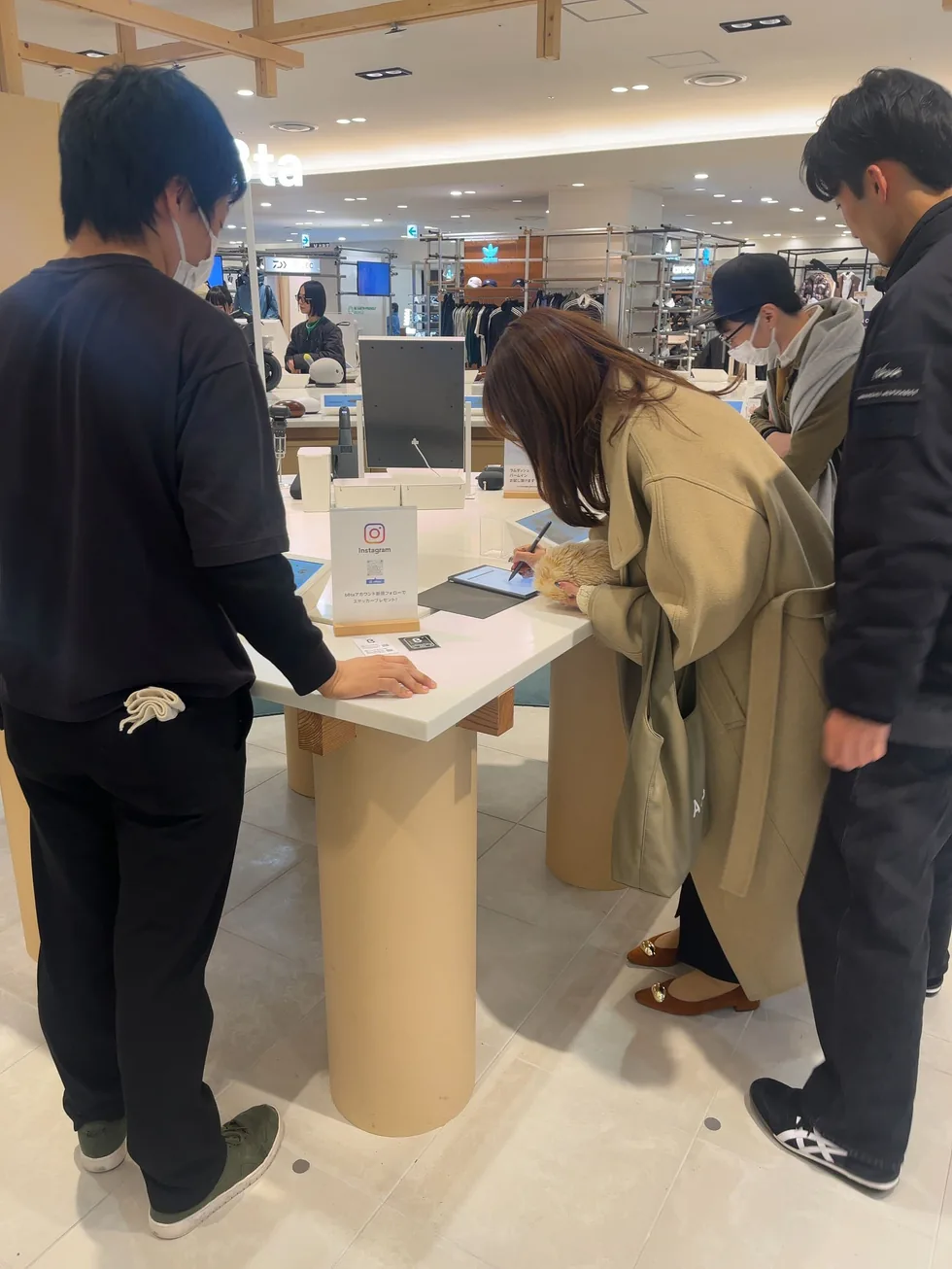 Product demo area inside a Japanese department store