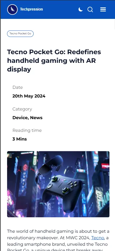 Techpression coverage of the TECNO Pocket Go (MWC 2024)